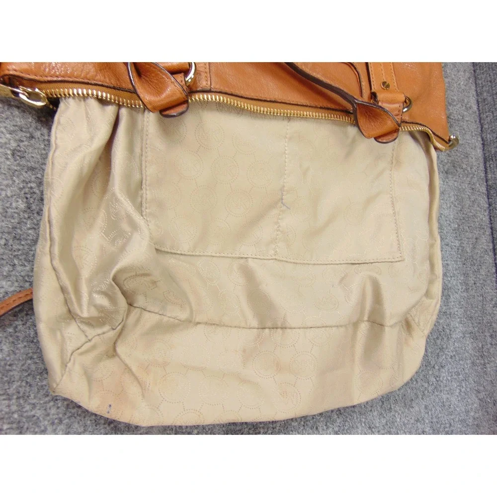 Michael Kors Hamilton Satchel Tan‎ Leather Gold Padlock Luxury Boho Chic Bag